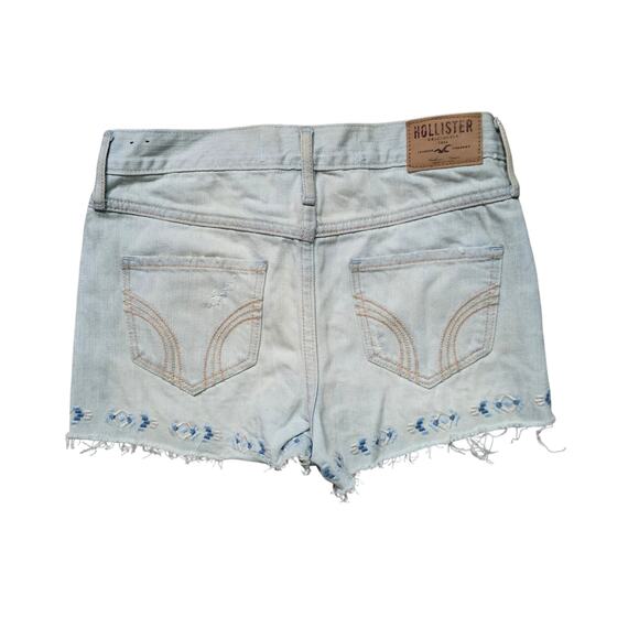 Hollister Cut Off Shorts Women 0/24 Olive Distressed Denim - Picture 5 of 7